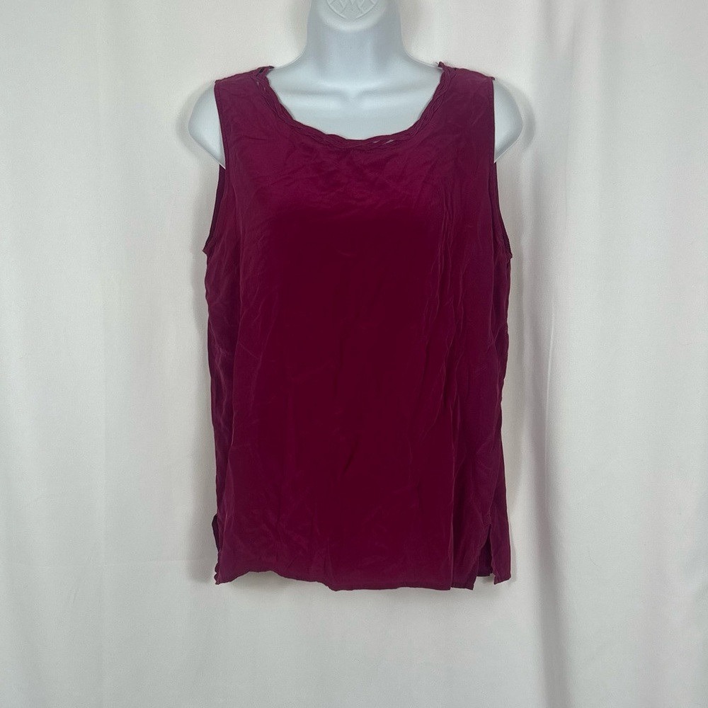 Silk Land Red silk Tank Top M